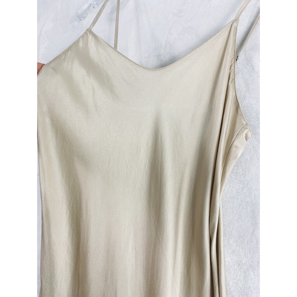 Quince 100% Washable Silk Maxi Slip Dress Women Sz S Champagne SEE NOTES - Picture 11 of 15